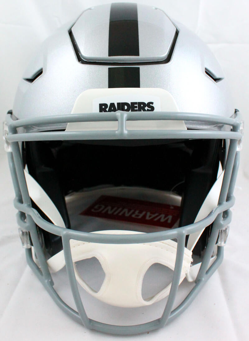 Josh Jacobs Signed Raiders Full-Size Authentic On-Field Chrome Speed Helmet  (Beckett & Jacobs)