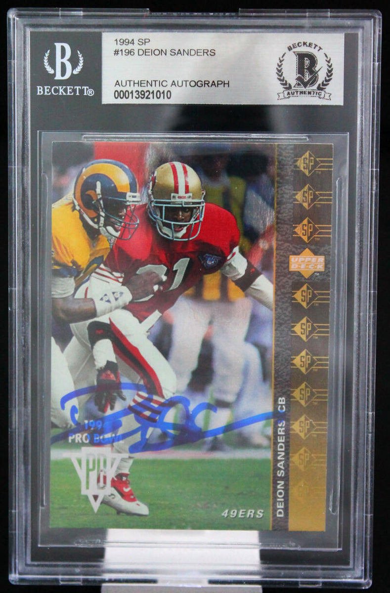 1994 Upper Deck SP #196 Deion Sanders Auto SF 49ers Autograph Beckett – The  Jersey Source