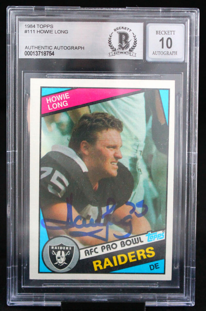 1984 Topps #111 Howie Long Auto Oakland Raiders BAS Autograph 10 – The  Jersey Source