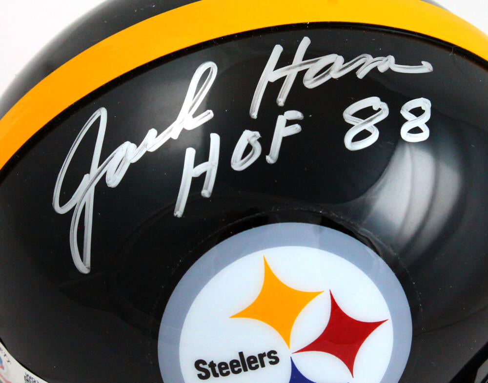 Jack Ham Signed Pittsburgh Steelers Salute to Service Mini Helmet with HOF 88