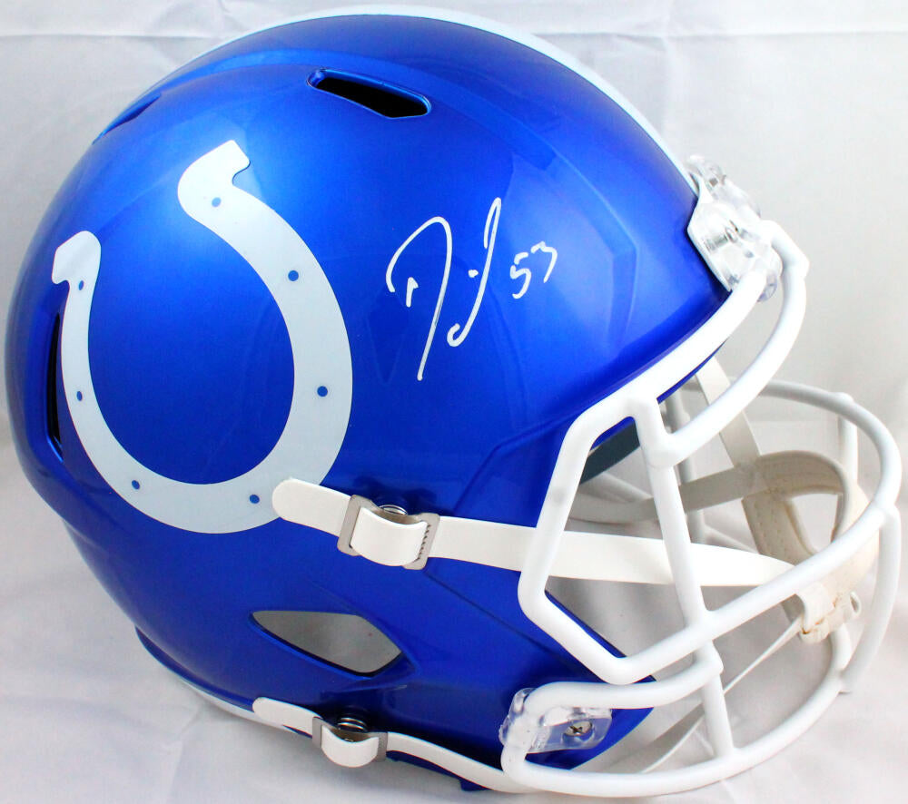 Darius Leonard Autographed F/S Indianapolis Colts Flash Speed Helmet- – The  Jersey Source