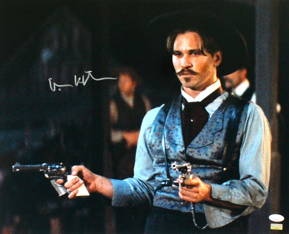 Val Kilmer Autographed Tombstone 16x20 w/Guns Photo -JSA *Silver Image 1