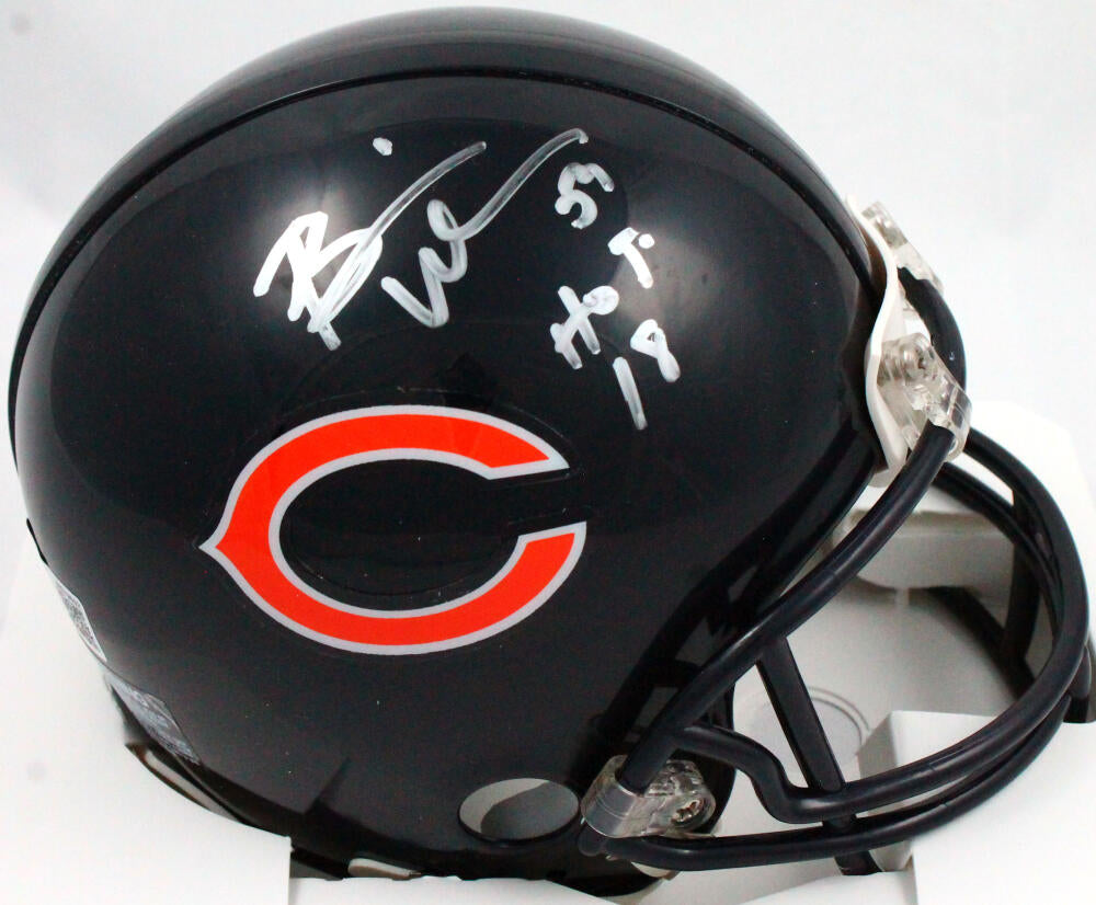 Brian Urlacher Autographed Chicago Bears Mini Helmet w/ HOF-Beckett W – The  Jersey Source