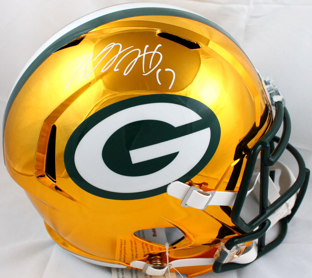 Davante Adams Autographed Green Bay Packers F/S Chrome Speed Helmet-Be –  The Jersey Source