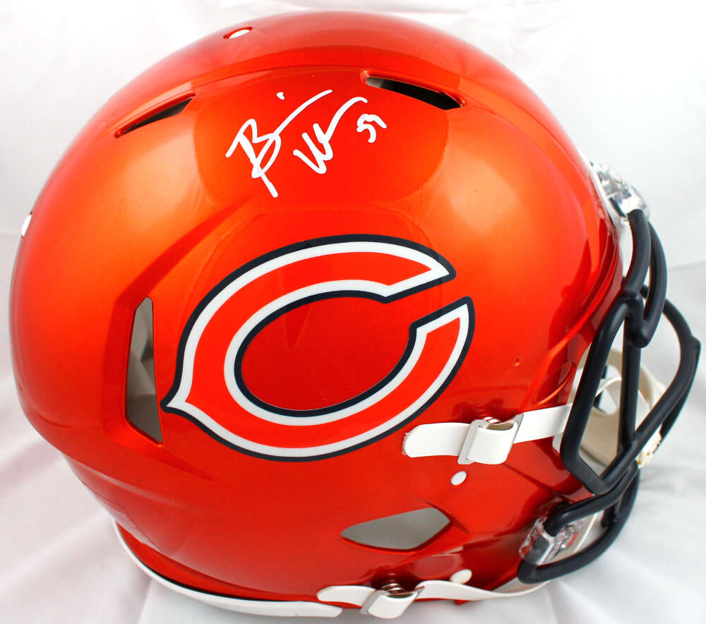 Brian Urlacher Chicago Bears Autographed Riddell Speed Replica Helmet with HOF 18 Inscription