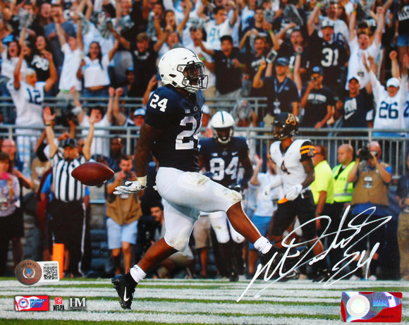 Miles Sanders Autographed Penn State 8x10 HM TD Photo-Beckett W Hologram *White Image 1