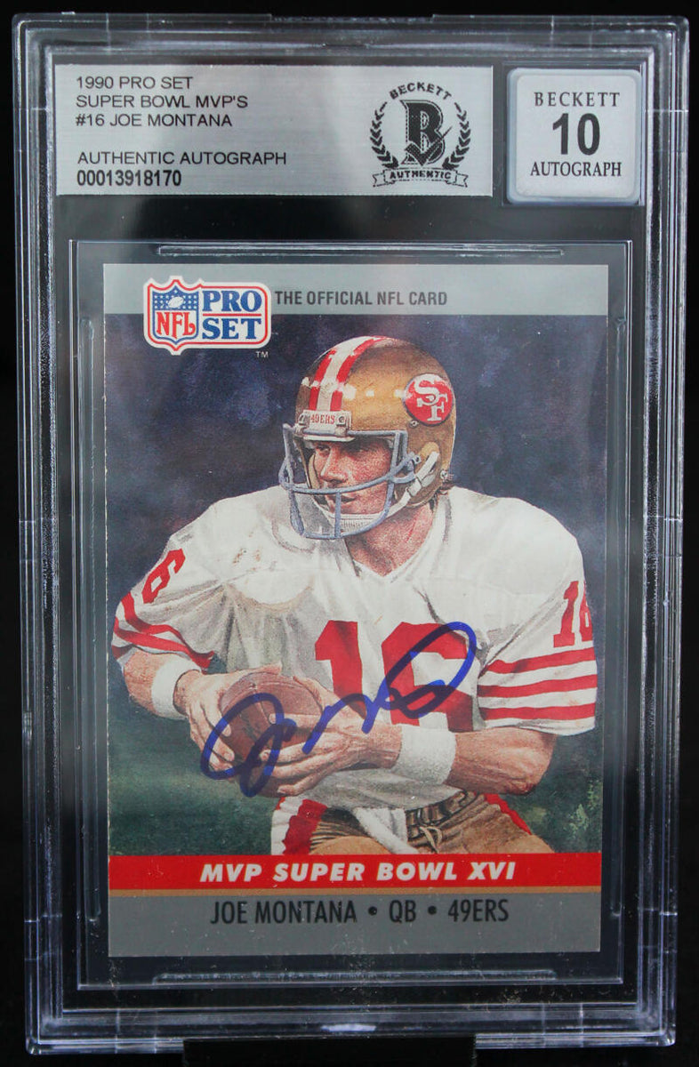 JOE MONTANA #16 PRO BOWL 49ERS SIGNED AUTO VTG WILSON PRO BOWL