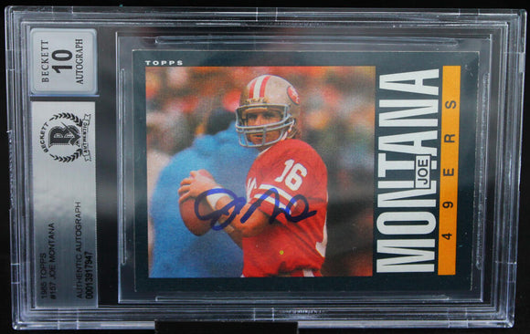 1985 Topps #157 Joe Montana Auto San Francisco 49ers BAS Autograph 10  Image 1