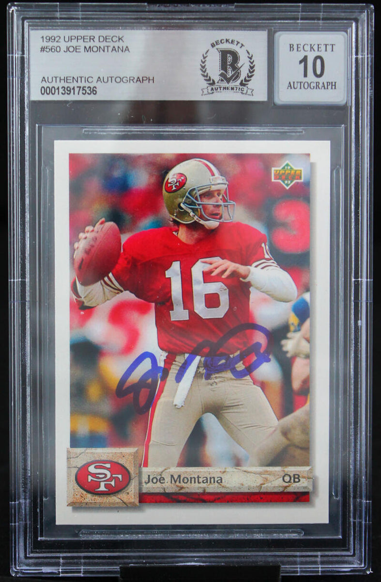 1992 Upper Deck #560 Joe Montana Auto San Francisco 49ers BAS Autograp –  The Jersey Source