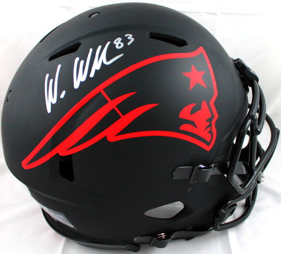 Wes Welker Autographed NE Patriots F/S Eclipse Speed Authentic Helmet-Beckett W Hologram *Silver Image 1