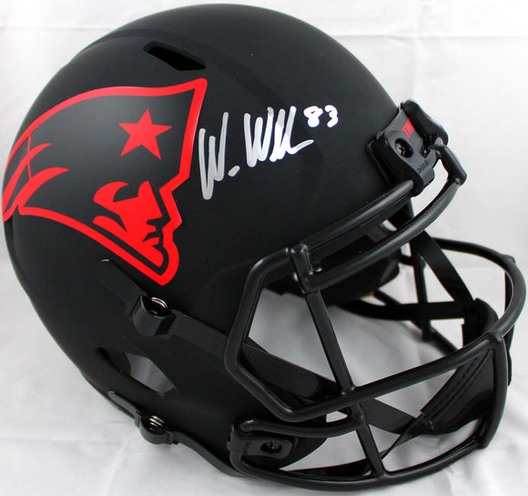 Wes Welker Autographed NE Patriots F/S Eclipse Speed Helmet-Beckett W Hologram *Silver Image 1