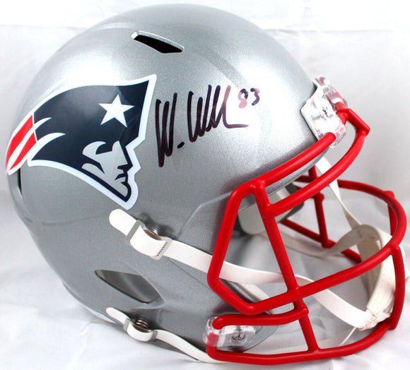 Wes Welker Autographed NE Patriots F/S Speed Helmet-Beckett W Hologram *Black Image 1