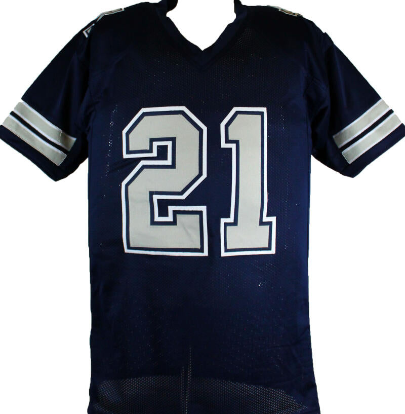 The Jersey Source Deion Sanders Autographed White & Blue Pro Style Jersey-Beckett W Hologram *Black