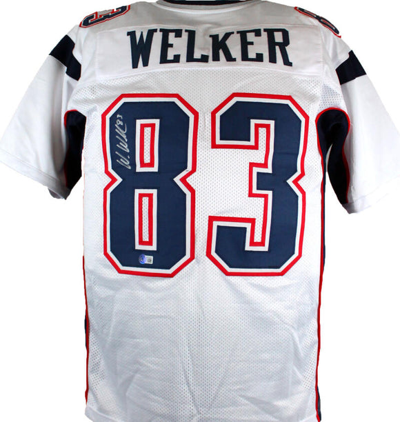 Wes Welker Autographed White Pro Style Jersey-Beckett W Hologram *Silver Image 1