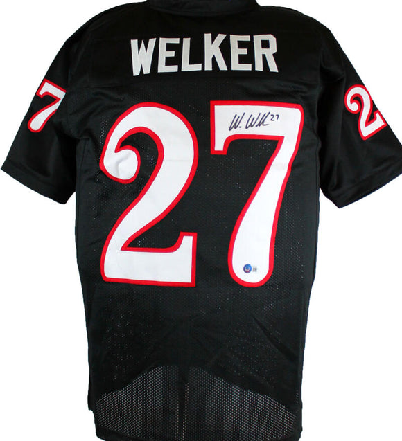 Wes Welker Autographed Black College Style Jersey-Beckett W Hologram *Black Image 1