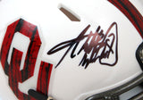 Adrian Peterson Autographed Oklahoma Sooners BTW Speed Mini Helmet-Beckett W Hologram *Black Image 2