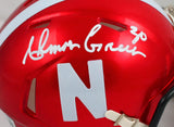 Ahman Green Autographed Nebraska Flash Speed Mini Helmet-Beckett W Hologram *White Image 2