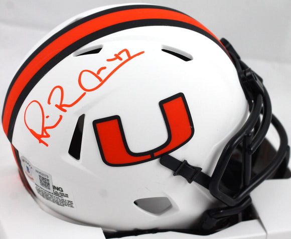 Michael Irvin Signed Miami Hurricanes Lunar Speed Mini Helmet-Beckett W Hologram *Orange Image 1