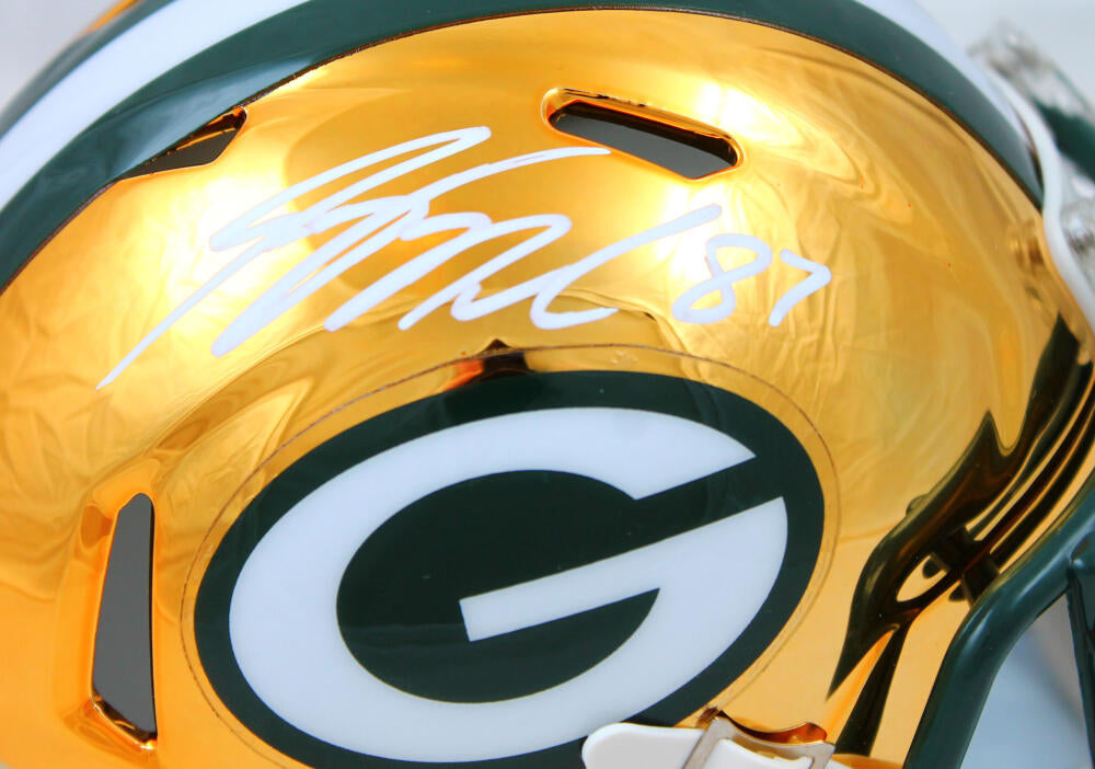 Jordy Nelson Autographed Green Bay Packers Chrome Speed Mini Helmet-Be –  The Jersey Source