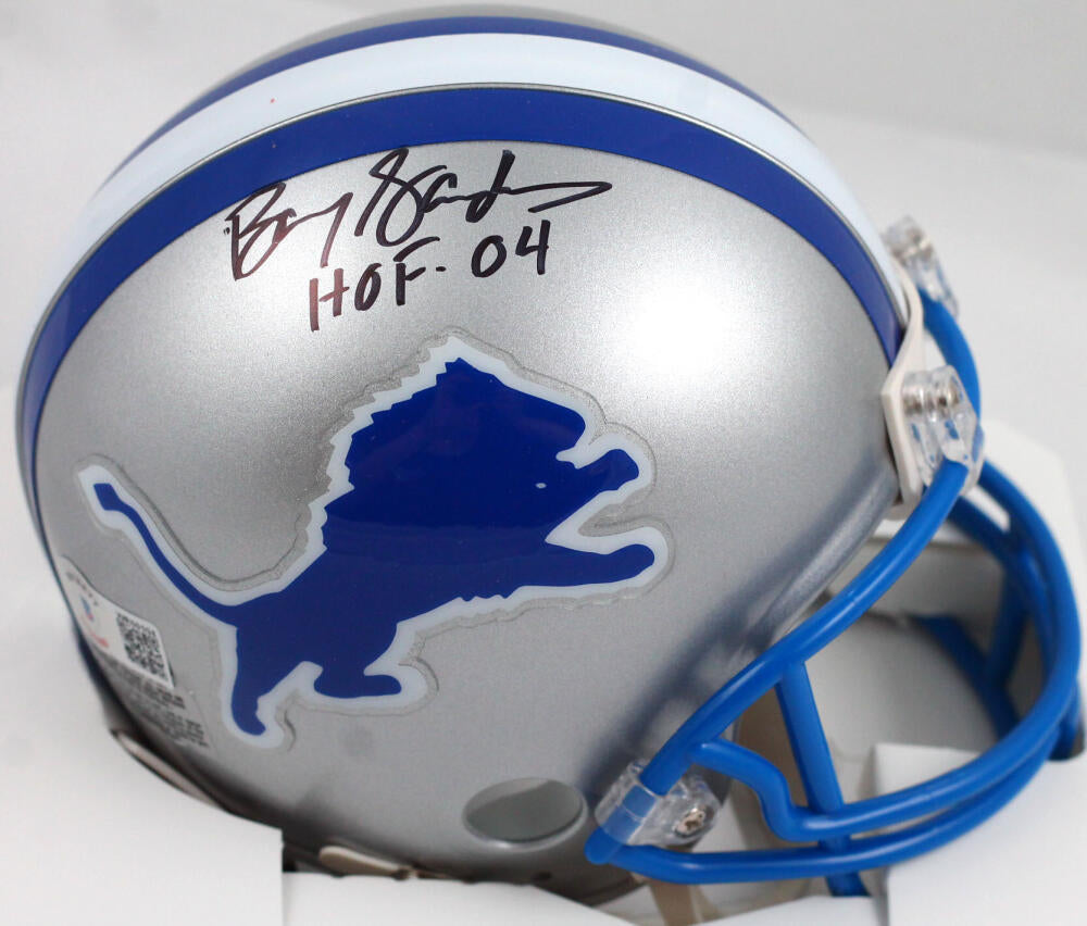 Barry Sanders Signed Detroit Lions Barry Sanders Logo Black