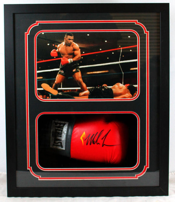 Mike Tyson Autographed Shadow Box Red EverfreshBoxing Glove Knock Out- JSA W Auth  Image 1