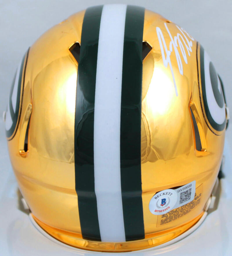 Jordy Nelson Autographed Green Bay Packers Chrome Speed Mini Helmet-Be –  The Jersey Source