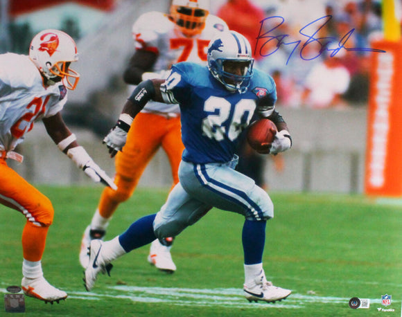 Barry Sanders Autographed Detroit Lions 16x20 FP Running v. Bucs Photo-Beckett W Hologram *Blue Image 1