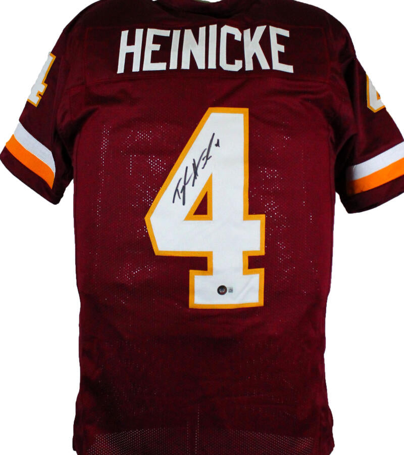 Taylor Heinicke Autographed Maroon/White # Pro Style Jersey-Beckett W  Hologram *Black