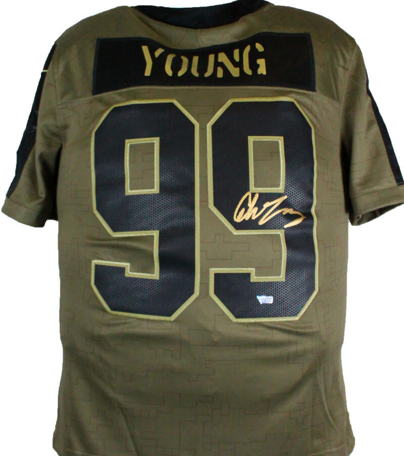 The Jersey Source Chase Young Autographed Washington Football Team Salute to Service Nike Limited Jersey-Fanatics *Gold