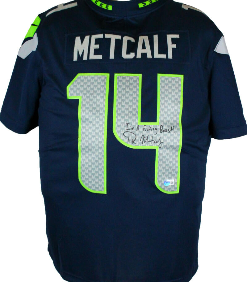 DK Metcalf Seattle Seahawks Autographed White Nike Limited Jersey