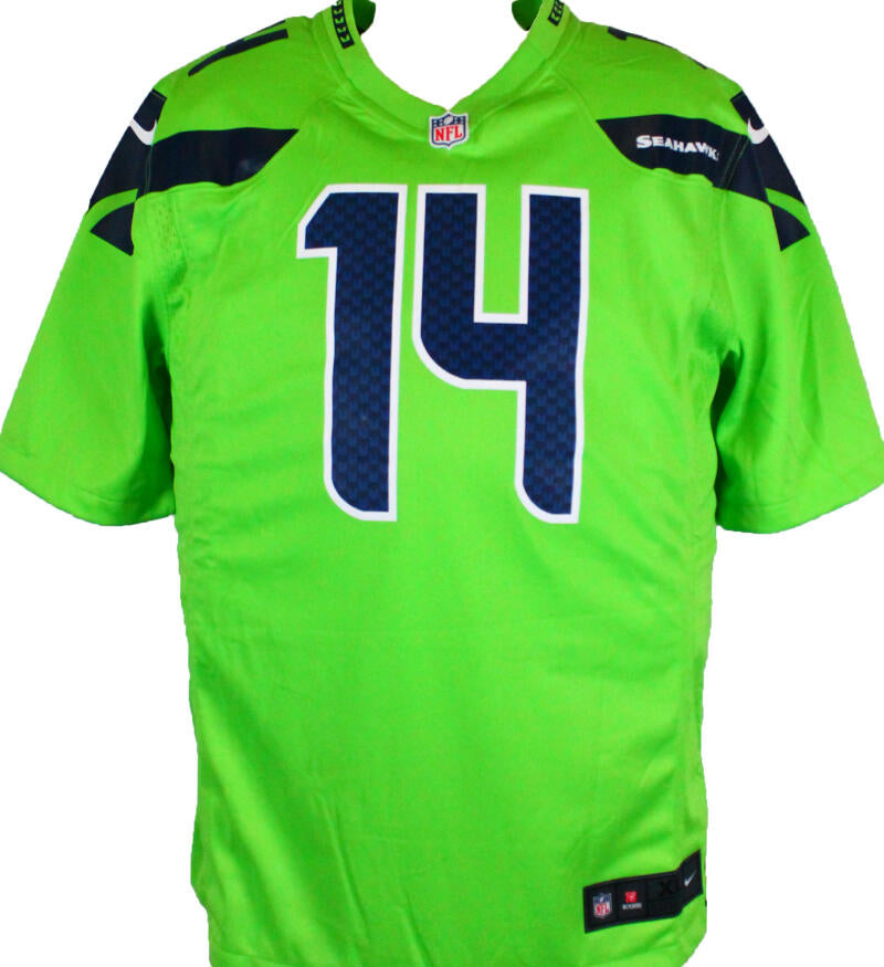 The Jersey Source Dk Metcalf Autographed Seattle Seahawks Neon Green Nike Game Jersey-Beckett W Hologram *Silver