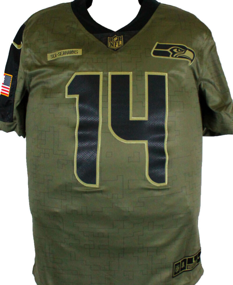 The Jersey Source Dk Metcalf Seattle Seahawks Autographed Nike Salute to Service Limited Player Jersey-Beckett W Hologram *Gold