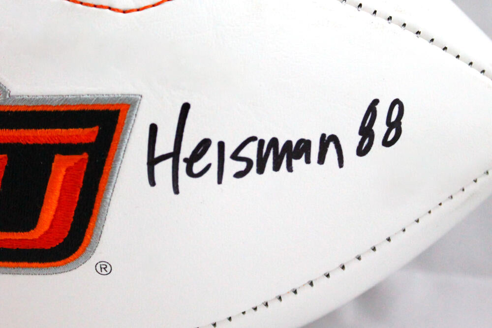 Barry Sanders Autographed Oklahoma State Logo Football w/Heisman