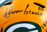 Ahman Green Autographed Green Bay Packers F/S Speed Helmet w/2 Insc.-Beckett W Hologram *Black Image 2