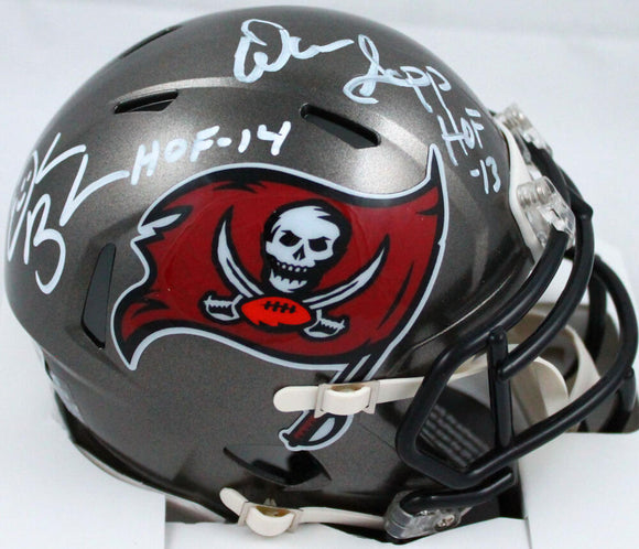 Warren Sapp/Derrick Brooks Autographed Tampa Bay Buccaneers 97-13 Speed Mini Helmet w/HOF-Beckett W Hologram *White Image 1