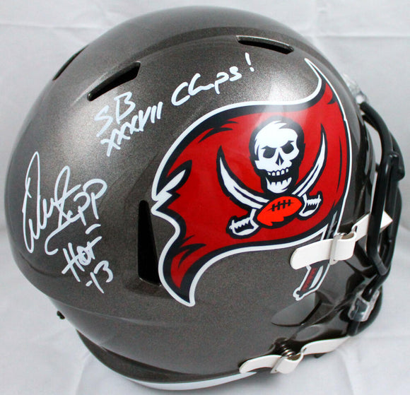 Warren Sapp Autographed Tampa Bay Buccaneers F/S 97-13 Speed Helmet w/2 Insc.-Beckett W Hologram *White Image 1