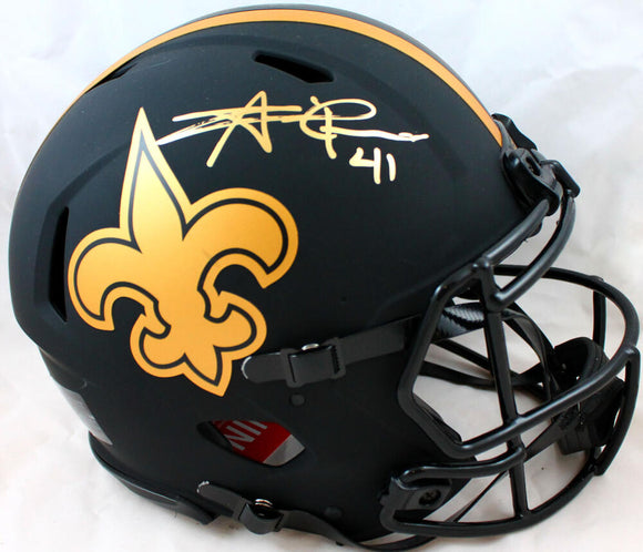 Alvin Kamara Autographed New Orleans Saints F/S Eclipse Speed Authentic Helmet-Beckett W Hologram *Gold Image 1