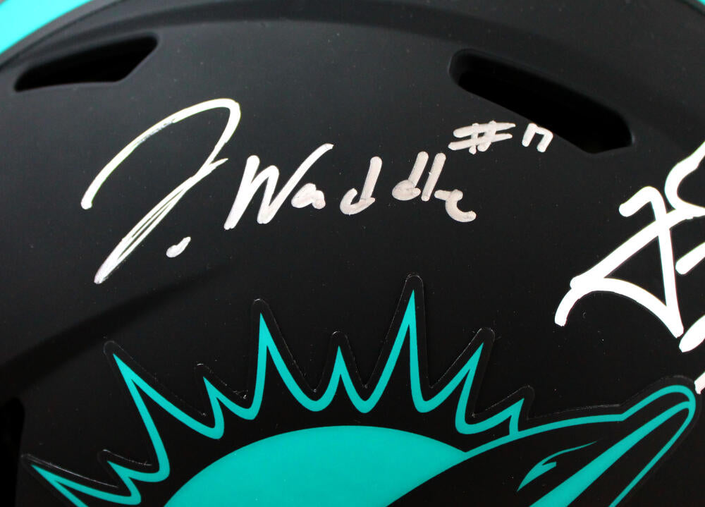 Jaylen Waddle/Tua Tagovailoa Autographed Miami Dolphins F/S Eclipse Speed  Authentic Helmet-Fanatics*Silver