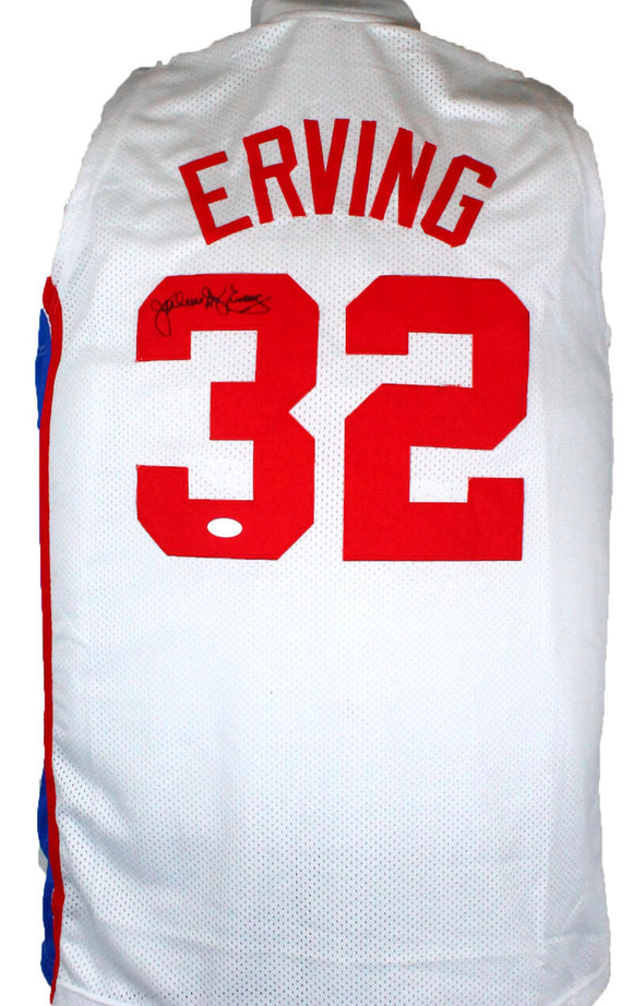 Julius Erving Autographed White Jersey- JSA Witnessed Authenticated Image 1