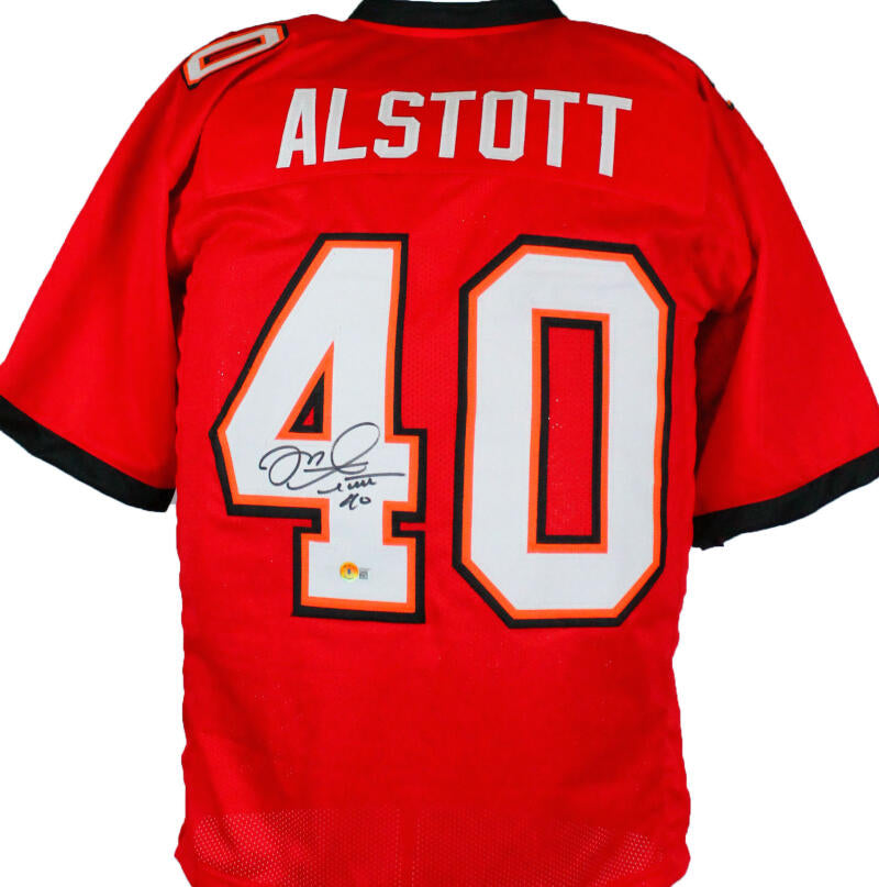 Mike Alstott Red Tampa Bay Buccaneers Autographed Mitchell & Ness