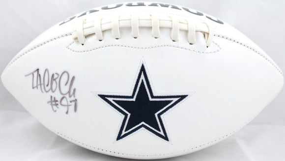 Taco Charlton Autographed Dallas Cowboys Logo Football JSA Witness Authenticated Image 1