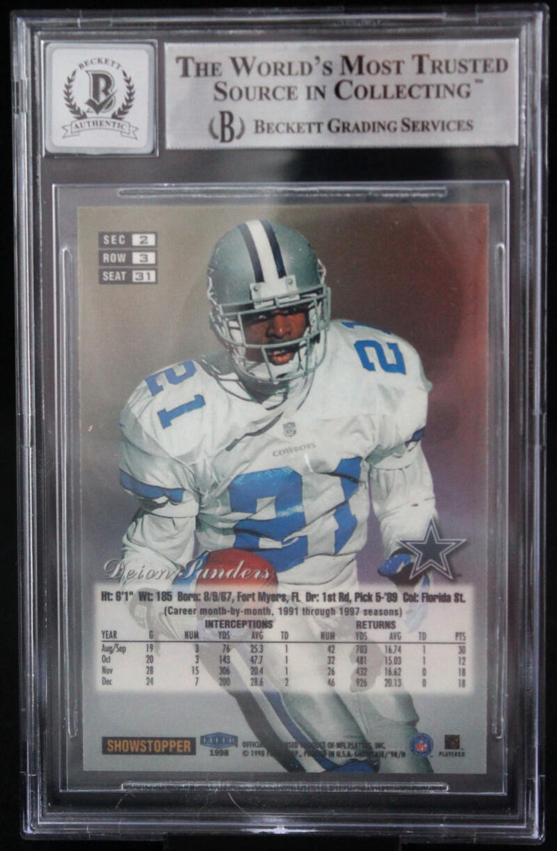 Cowboys Deion Sanders Signed 1998 Flair Showcase Row 3 #31