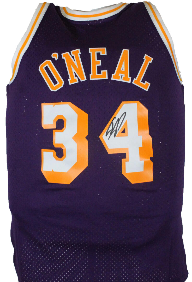 Shaquille O' Neal Signed LA Lakers Purple Mitchell&Ness HWC