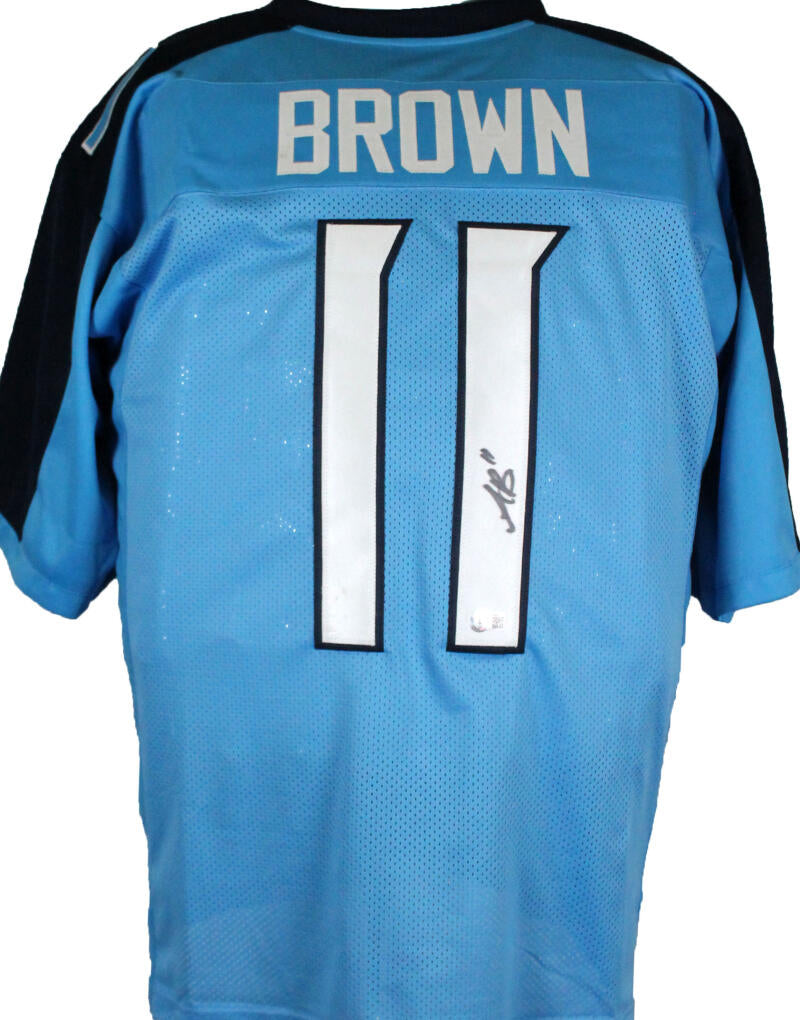 AJ (A.J.) Brown Autographed Signed Light Blue Custom Stitched Pro