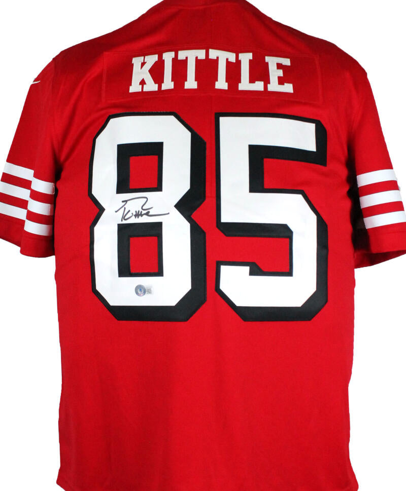 The Jersey Source George Kittle Signed San Francisco 49ers Red NFL Nike Vapor Jersey-Beckett W Hologram *Black