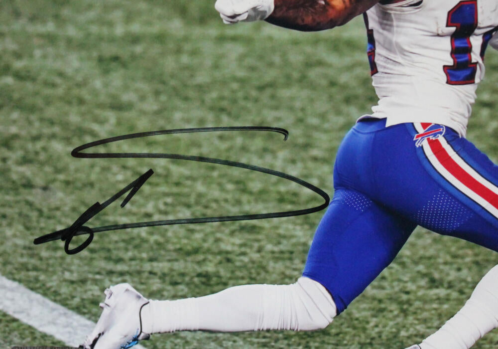 Stefon Diggs Buffalo Bills Autographed 8 x 10 White Jersey Running Photograph