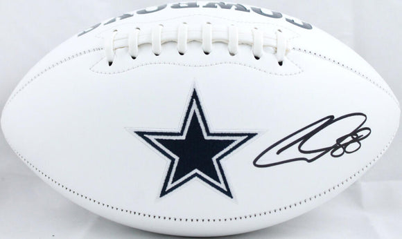 CeeDee Lamb Autographed Dallas Cowboys Logo Football *Right-Fanatics *Black Image 1