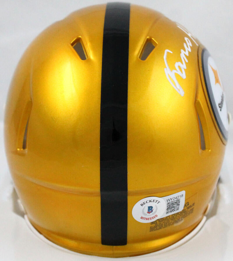 Franco Harris Autographed Pittsburgh Steelers AMP Speed Mini Helmet- B –  The Jersey Source