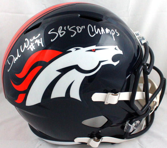 DeMarcus Ware Autographed Denver Broncos F/S Speed Helmet w/SB Champs-Beckett W Hologram *Silver Image 1