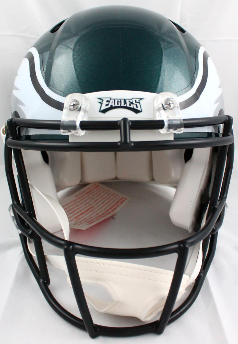 Jalen Hurts Autographed Philadelphia Eagles Lunar Eclipse White Full Size  Replica Speed Helmet Beckett BAS Witness Stock #217980